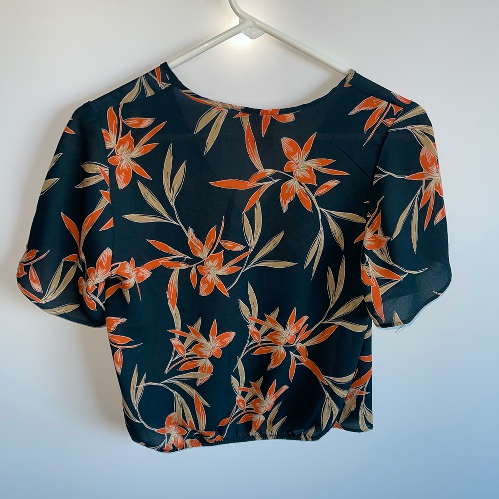 Sienna Sky Faux Wrap Tropical Blouse Size XS - Picture 4 of 8